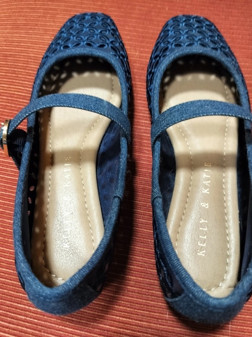 Kelly & Katie Navy Perforated Mary Jane Flats